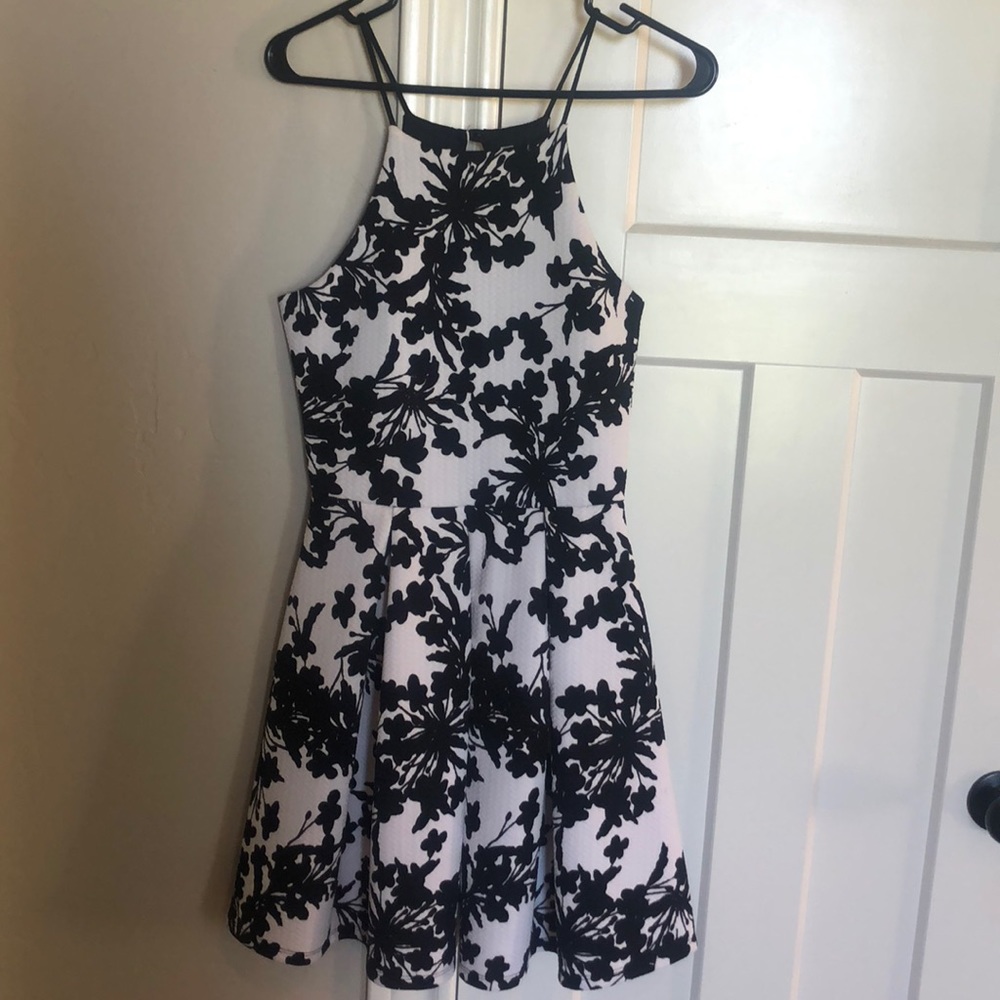 Black and white cocktail dress
